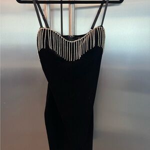 Privy Black Sheath Dress Sweetheart Neckline
